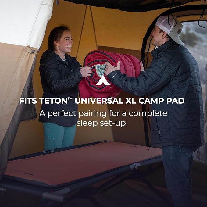Teton Outfitter Camping Cot, Heavy-Duty Oversized Folding Cot for Adults, Comfortable Elevated Sleeping Bed, Easy Setup