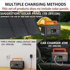 300W Portable Power Station,270Wh Camping Lithum Battery Solar Generator with 2 AC Output, USB-C PD 45W, Quick Charge Battery Pack for Home Use Camping Travel Emergency Hunting