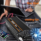 1000W Power Inverter, Inverter 12V to 110V with 2 AC Outlets, 2.1A USB Port, Car Power Inverter with Alligator Battery Clamp for Phone, Laptop on Camping, Road Trip