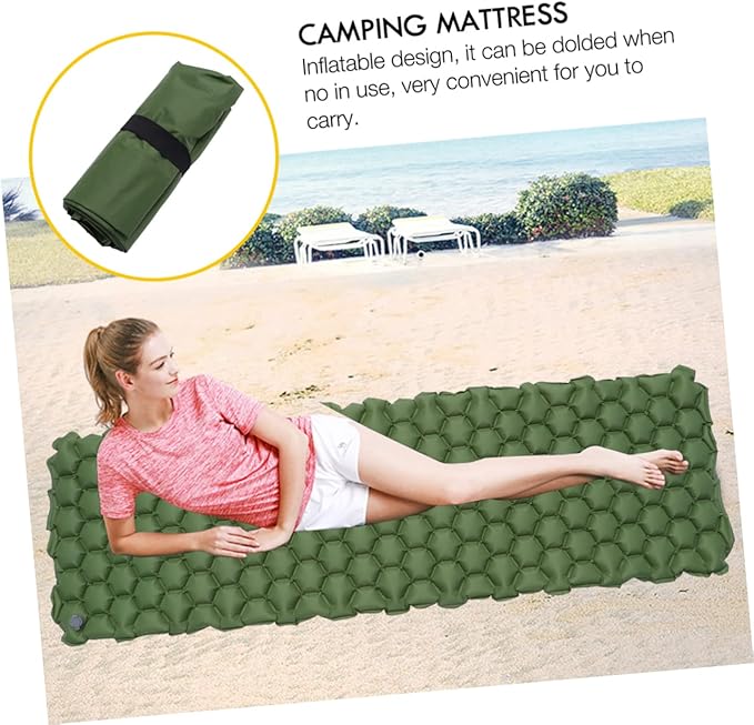 Backpacking Air Mattress Inflatable Tent Pad Waterproof Sleeping Cushion Compact Camping Pillow for Hiking Family Camping