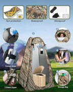 Camping Toilet with Pop-Up Privacy Tent and Liquid Waste Gel, Portable Toilet for Camping with Large Tent, Ergonomic Potty Provides Enhanced Comfort, Suitable for All Ages
