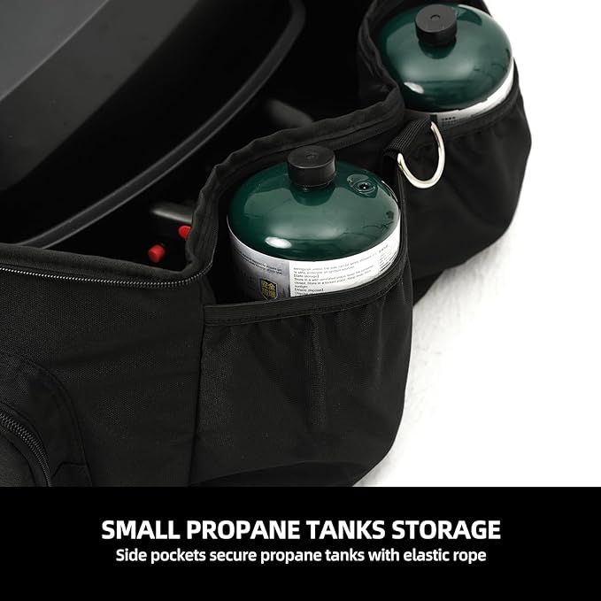 Gas Grill Carry Bag for Megamaster 1 Burner Portable Grill, Water-Resistant, Rip-Proof Material, Barbecue Bag for Camping, Outdoor Cooking, Black
