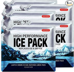 Reusable Ice Packs for Coolers Long Lasting Gel Freezer Packs for Cooler Bag Lunch Box,Keeps Food Cold Fresh (5 Pack, S(6.5"x7.5"))