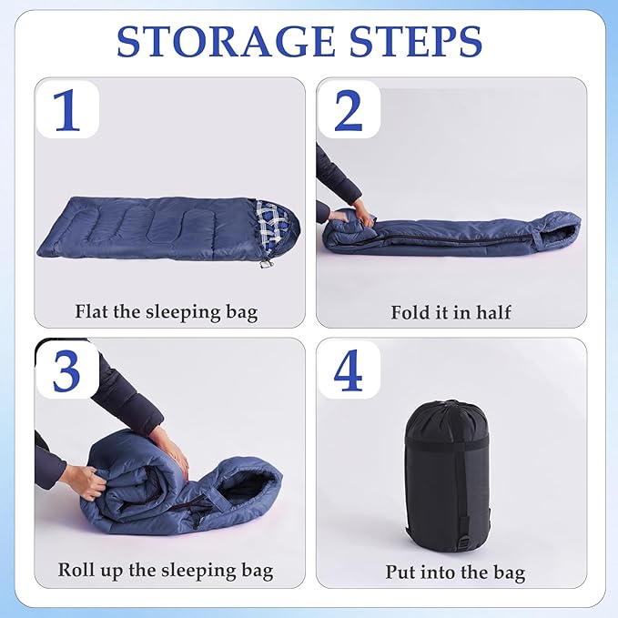 Uniqwamer Kids Sleeping Bag for Girls Boys - 4 Seasons Cold & Warm Weather Flannel Camping Sleeping Bags, Lightweight & Waterproof 45°F Sleeping Bag for Camping Hiking Outdoor Travel