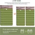 Double Sleeping Bag Cotton Flannel for Camping, Backpacking Or Hiking. Queen Size 2 Person Waterproof Sleeping Bag for Adults Or Teens. Lightweight with Compression Sack