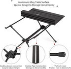 Naturehike FT11 Height Adjustable Camping Table, Ultralight Aluminum Roll Up Table with Carry Bag, Portable Backpacking Camp Table for Hiking Picnic Fishing Beach