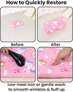 Primlect Toddler Thickened Foam Nap Mat with Pillow, Extra Large 55"x35", Soft, Supportive Sleeping Bag with Detachable, Washable Cover, for Sleepover, Home, Travel, Boys and Girls