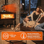 Sckee Wood Stove Fan, Heat Powered Fireplace Fan with Bracket Compatible for Log Burner Wood Burning Stove Accessory for Camping Outdoor Indoor Use (Black)
