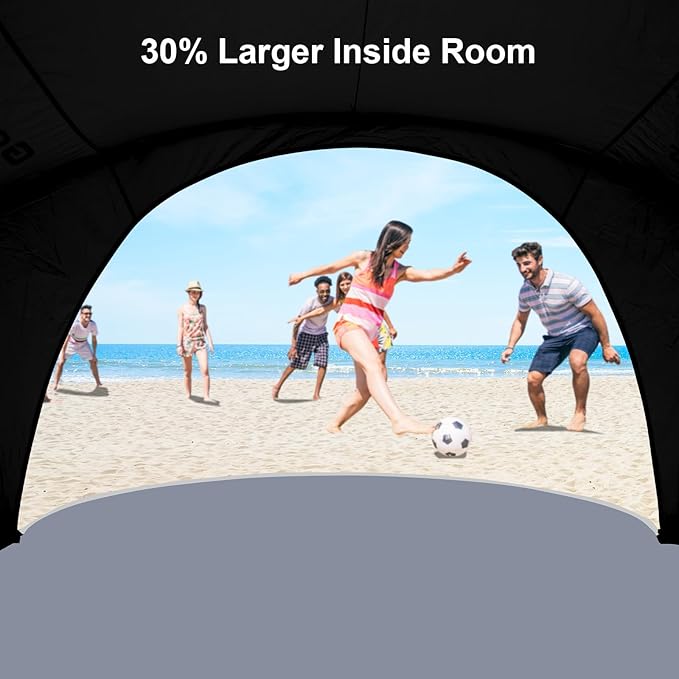 Gorich Beach Tent Sun Shelter with UPF50+ UV Protection for 1-2/3/4-5/6-7 Person, Lightweight & Portable Beach Shade Canopy with 2 Zippered Doors, Easy Setup Family Beach Umbrella