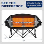 apollo walker Heated Double Camping Chair - Extra Wide Heavy Duty 600lbs Camping Couch with Adjustable Heating, Dual Cup Holder & Carry Bag, Loveseat Camping Chair for Outdoor, Lawn, Park