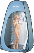 VEVOR Pop up Shower Tent, Instant Portable Privacy Tent Changing Room with Shower Bag, Ground Stakes, Ropes, Carry Bag, 190T Polyester with Silver Coating, Quick Setup, for Camping, Beach, Fishing