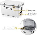 RTIC Ultra-Light 52 Quart Hard Cooler Insulated Portable Ice Chest Box for Beach, Drink, Beverage, Camping, Picnic, Fishing, Boat, Barbecue, 30% Lighter Than Rotomolded Coolers