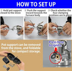 CAMPINGMOON Canister Top Stove Portable Compact Foldable w/Micro Regulator w/4Flex w/igniter XD-2F (Silver)