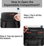 Expandable Tactical Lunch Box, Large Insulated Lunch Cooler Bag Heavy Duty Leakproof Lunch Pail for Men Adults Work Office Outdoor Picnic Trips,16L,Black
