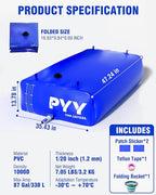 PYY Water Storage Bladder - 87 Gallon/330L Foldable Portable Water Bladder Tank with Spigot - Large Water Bob Bathtub Emergency Water Bladders for Outdoor RV Car Camping,Overflow Kit Blue