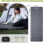 ATEPA ThermAir Backpacking Inflatable Sleeping Pad, 5 R-Value Insulated Ultralight Portable Sleeping Pad Thick Camping Mat with Pump Sack for Camping Backpacking Tent, Wide Long Size 71.65"x24.41"