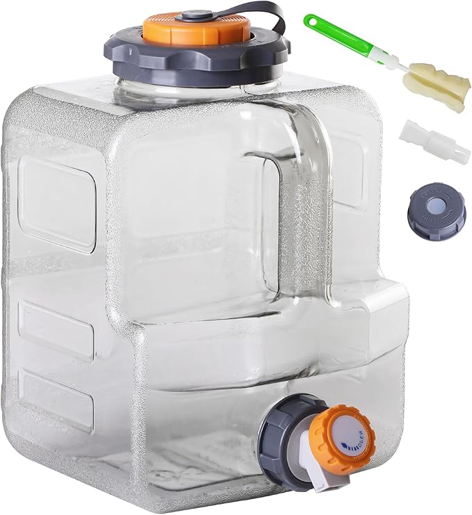 RedSwing 2.1 Gallon BPA Free Water Container, Portable Water Storage Tank with Spigot for Outdoor Camping Travel Hiking, PC Food Grade Thickened Bucket, Grey, 8L