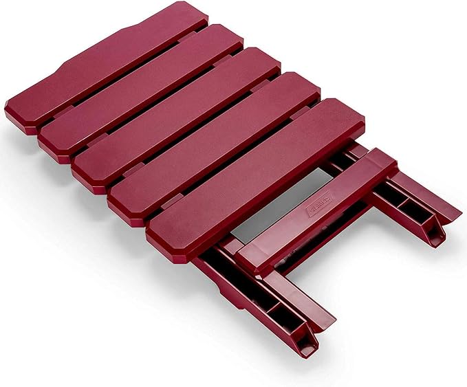 Camco 51684 Red Regular Adirondack Portable Outdoor Folding Side Table, Perfect for The Beach, Camping, Picnics, Cookouts and More, Weatherproof and Rust Resistant
