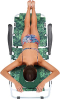 MOPHOTO Oversized Beach Lounge Chair, 5-Position Adjustable Tanning Chair with Face Hole, Heavy Duty Folding Chaise Lounge for Beach, Pool, Patio & Sunbathing