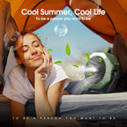 Ausic Portable Misting Fan for Outdoor Cooling, [8-35Hrs] Battery Powered Mist Fans with Water Misters & LED Lantern, 8-Inch, 250mL Tank, for Patios, Home, Outside, Camping, Outdoor&Indoor Use