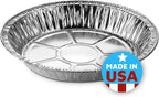 MontoPack Disposable Aluminum Foil Pie/Tart Pan | Round Cake Pan for Baking Personal Mini Pies, Homemade Cakes & Quiche | 9 Inch Pie/Tart Pans - 100 Pack