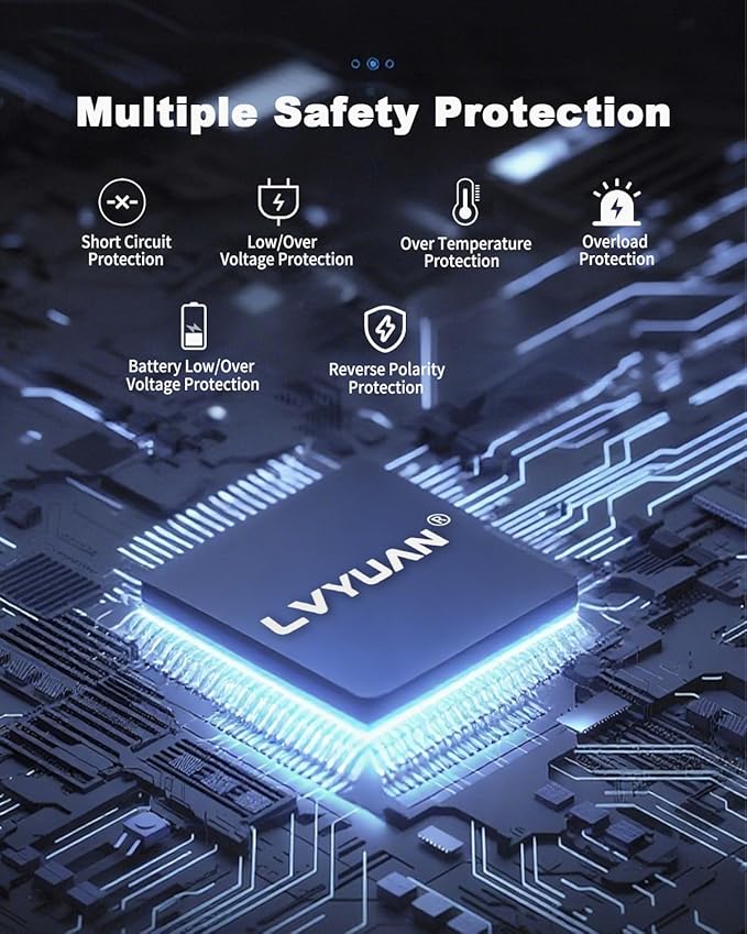 LVYUAN 3000 Watt Power Inverter 12V to 110V 120V DC to AC Converter with 4 AC Outlets, LCD Display, USB Charge Port, Remote Control for Home RV Vehicle Outdoor Camping Car Power Inverter