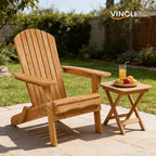 VINGLI Folding Adirondack Chairs Set of 6, Wood Adirondack Chair for Outdoor, Foldable Fire Pit Chairs for Patio, BBQ, Porch, Yard, Pool