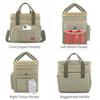 Coobiiya Large Expandable Insulated Lunch Bag Cooler Bag，12-23L Lunch Box for Men Double Deck Leakproof，Heavy Duty LunchBag Cooler Bags for Camping, Travel, Kayaking & Beach