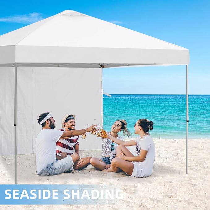 Joramoy Instant Canopy Sunwall 10×10 for Pop Up Canopy, Waterproof, UV Protection Canopy Sidewall, 1 Pack Straight Leg Canopy Side Panels Only（10×10, White)