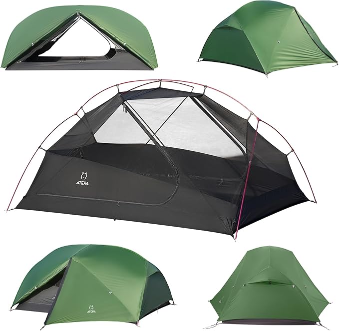 ATEPA Voyage 1-2 Person Backpacking Tent, 4 Season Ultralight Camping Tent, 4000mm Waterproof Double Layer Cold Wearther Easy Set Up Tent for Family Camp Hiking Hunting Outdoor Mountaineering Travel