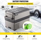 VEVOR 12 Volt Refrigerator, 48 Quart (45L) Fast Cooling Portable Freezer with App Control (-4℉~68℉), Car Fridge with 12/24v DC & 110-240v AC for Travel, Truck, Camping and Home Use, Black