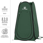 Wakeman Pop Up Changing Tent, 3.3 x 3.3 x 6.2ft, Camping Shower Tent for Portable Toilet Stall or Dressing Room with Carry Bag for Camping, Beach, or Tailgate, Polyester