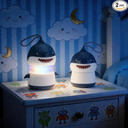 WORKPRO 2-Pack Kids Camping Lanterns with RGB Lights, Battery Powered with Lanyard, Fun Night Light Gifts for Kids - Shark Design