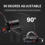 Hunting Headlamp Red Light Rechargeable, 1000 Lumens Red LED Head Light Zoomable Red Light Headlamp Waterproof 3 Modes for Coon Hog Coyote Varmint Hunting, Astronomy, Stargazing