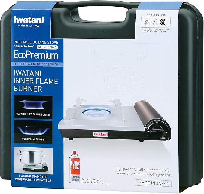 Iwatani America EPR Cassette Feu-EcoPremium Portable Butane Stove Cooktop, Black