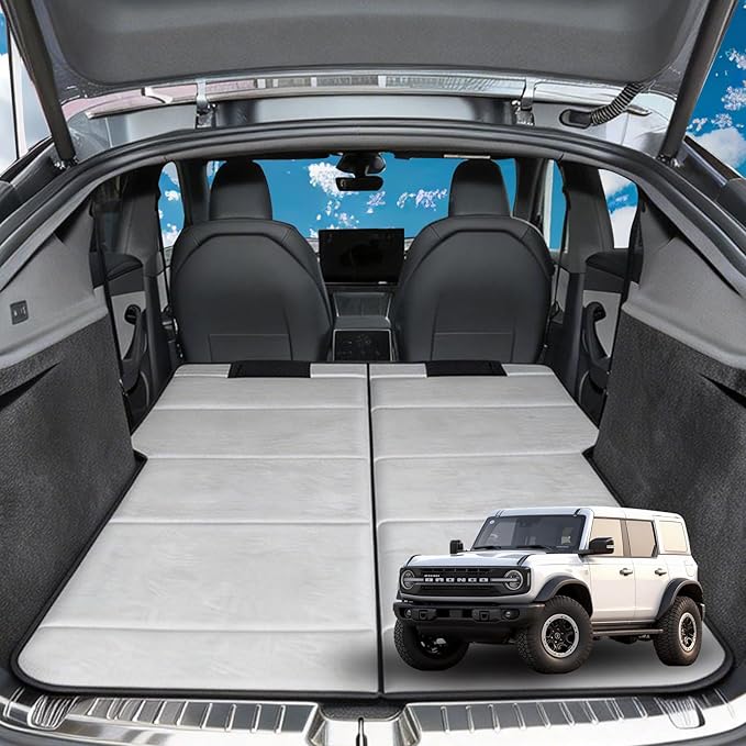 Non Inflatable Car Mattress for Ford Bronco, Car Camping Mattress, Upgraded Foldable Trunk Sleeping Pad with Storage Bag, Portable Design for Camping, Travel & Beach