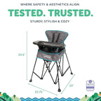 Baby Delight Go with Me Uplift Deluxe Portable High Chair, Indoor and Outdoor,Slate Grey