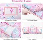 Kids Nap Mat Portable Slumber Bags with Removable Pillow and Blanket for Girls Boys, Lightweight Extra Large Sleeping Bag for Preschool Camping Daycare