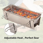 TADA Small Foldable Portable Charcoal Grill Heavy Duty Stainless Steel BBQ Grill for Outdoor Camping Picnic Beach