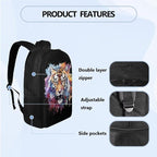 Cool Tiger Backpack Sets for Boys Back to School, 3rd Grade Boys Backpack 4 PCS Set Pencil Case Multifunctional Lunch Box Set Water Bottle Holder for School Study