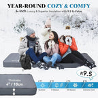 Hikenture 4 INCH Thick Self Inflating Sleeping Pad 9.5 R Value, Comfort Plus Camping Mattress with Pump Sack, Inflatable Foam Insulated Camping Pad, Camping Mat 4-Season