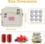 Portable Insulated Cooler Bag, Leakproof Soft-Sided Lunch Bag,8mm Insulation Keeps Cool 16+ for Camping, Beach, Picnics