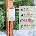 Portable Camplux Propane 1.58 GPM Tankless Gas, On Demand Water Heater, White