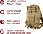 Rothco Trauma Kit Backpack - Includes Over 190 Emergency Survival Items for Any Situation - Coyote Brown