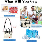 Coobiiya Large Expandable Insulated Lunch Bag Cooler Bag，12-23L Lunch Box for Men Double Deck Leakproof，Heavy Duty LunchBag Cooler Bags for Camping, Travel, Kayaking & Beach