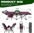 NAIZEA Folding Camping Cots for Adults, Folding Cot with Mattress, Camping Foldable Bed, Portable Military Cot, Double Layer Oxford Strong Heavy Duty Sleeping Cots w/Carry Bag for Camp Office Trave