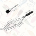 Fish Grill Basket for Grilling, Stainless Steel Basket, Non-Stick Fish Rack for Grilling with Adjustable Lock Removable Handle, Ideal for BBQ, Camping, Charcoal and Gas Grills