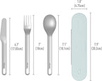 Bentgo Stainless Travel Utensil Set - Reusable 3-Piece Silverware Set with Carrying Case, High-Grade Premium Steel, BPA-Free Case, Eco-Friendly - Ideal for Travel, Camping, and Office Use (Aqua)