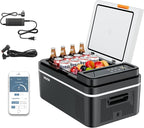 VEVOR Car Refrigerator, DC 12/24V AC100-240V Compressor Electric Cooler, -4°F to 68°F Car Fridge with APP Control, 21 QT Cars Freezer for RVs, Campsites, Boats, Camping, Fishing, 60W Portable Freezer