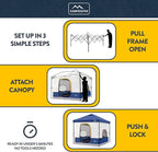 KAMPKEEPER 6 Person Camping Tent, 10x10 Pop Up Canopy Tent with Camping Inner Tent, Converts 10'x10' Straight Leg Canopy into Camping Tent–Fully Vented Roof(Canopy & Frame Included)